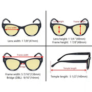 eyekeeper.com 4 Pack Thicker Frame Cat-eye Blue Light Blocking Readers TM9108 Eyeglasses