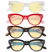 eyekeeper.com 4 Pack Thicker Frame Cat-eye Blue Light Blocking Readers TM9108 Eyeglasses