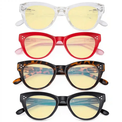 eyekeeper.com 4 Pack Thicker Frame Cat-eye Blue Light Blocking Readers TM9108 Eyeglasses