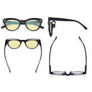 eyekeeper.com 4 Pack Thicker Frame Cat-eye Blue Light Blocking Readers TM9108 Eyeglasses