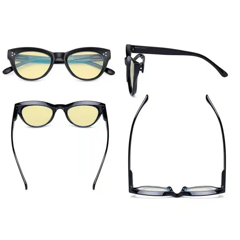 eyekeeper.com 4 Pack Thicker Frame Cat-eye Blue Light Blocking Readers TM9108 Eyeglasses