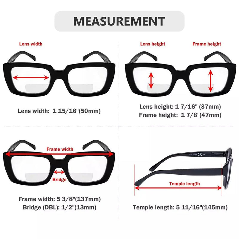 eyekeeper.com 4 Pack Thicker Frame Design Bifocal Reading Glasses BR9107 Eyeglasses