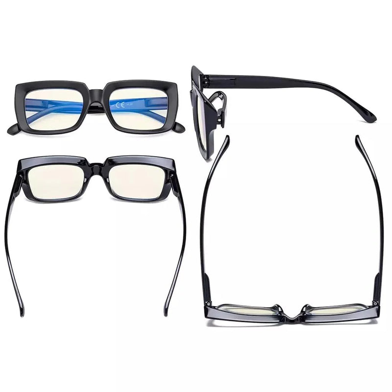eyekeeper.com 4 Pack Thicker Frame Design Blue Light Filter Reading Glasses UVR9107 Eyeglasses