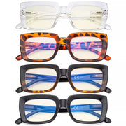 eyekeeper.com 4 Pack Thicker Frame Design Blue Light Filter Reading Glasses UVR9107 Eyeglasses