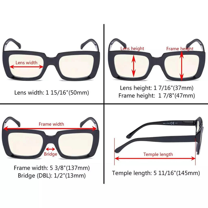 eyekeeper.com 4 Pack Thicker Frame Design Blue Light Filter Reading Glasses UVR9107 Eyeglasses