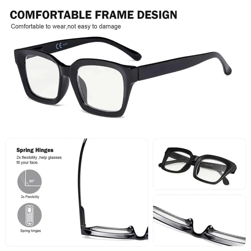 eyekeeper.com 4 Pack Thicker Frame Progressive Multifocus Readers M9106 Eyeglasses