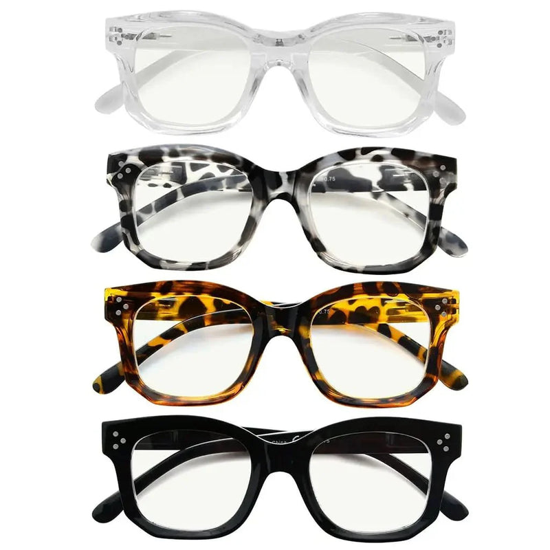 eyekeeper.com 4 Pack Thicker Frame Progressive Multifocus Reading Glasses M2002 Eyeglasses