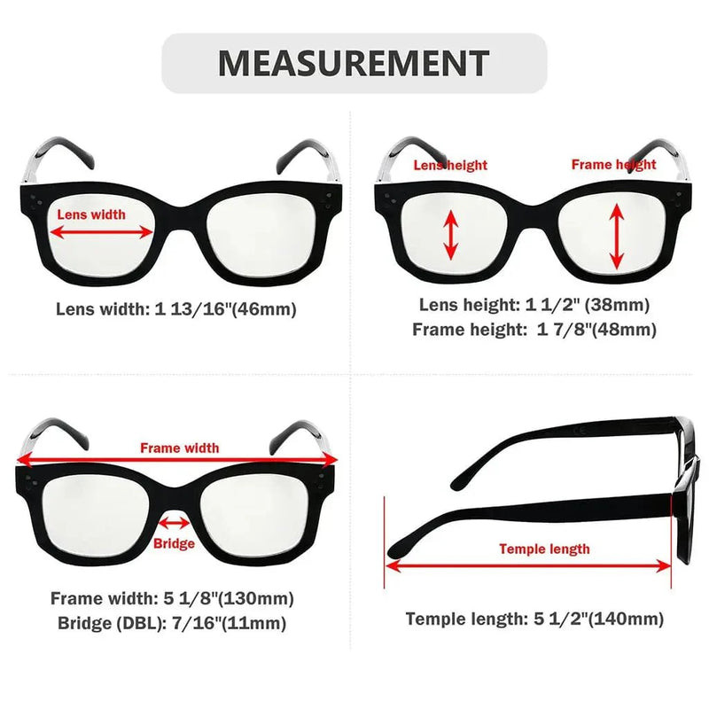 eyekeeper.com 4 Pack Thicker Frame Progressive Multifocus Reading Glasses M2002 Eyeglasses
