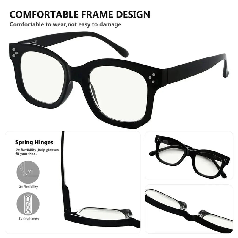 eyekeeper.com 4 Pack Thicker Frame Progressive Multifocus Reading Glasses M2002 Eyeglasses
