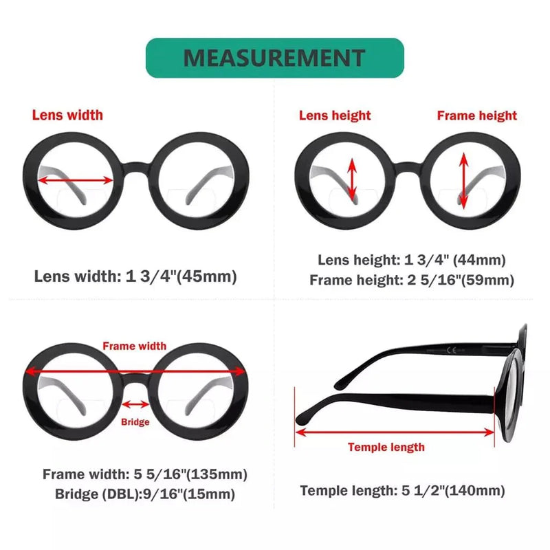 eyekeeper.com 4 Pack Thicker Frame Round Bifocal Reading Glasses SG9109TMP Eyeglasses
