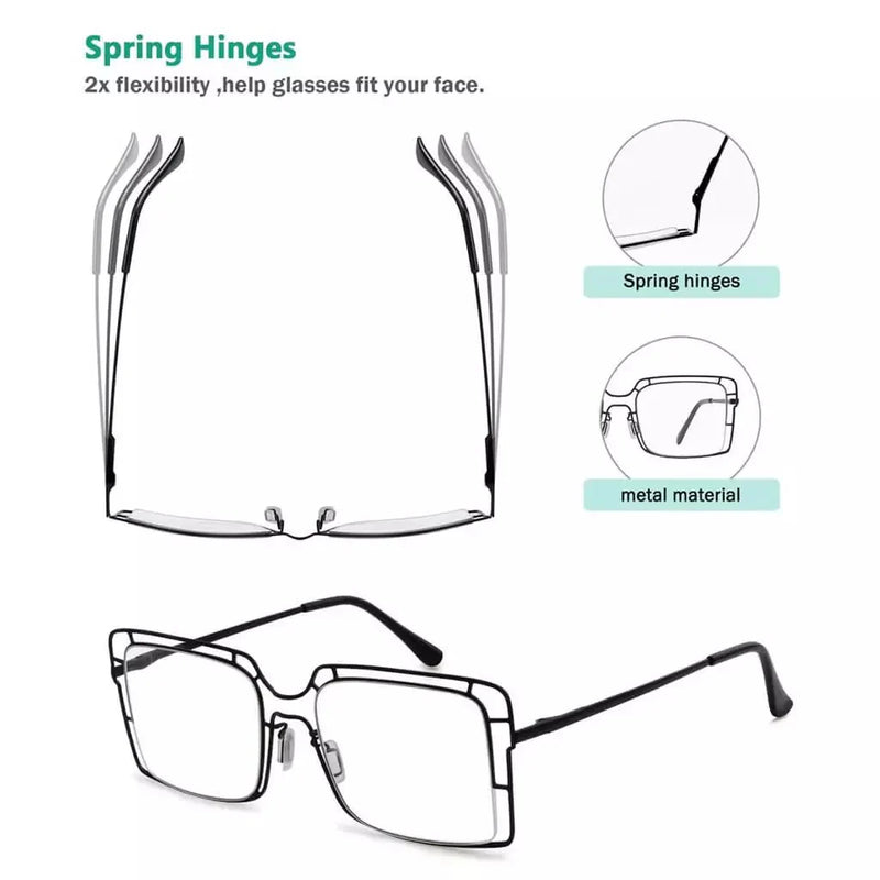 eyekeeper.com 4 Pack Thin Metal Hollow Frame Reading Glasses R2301 Eyeglasses