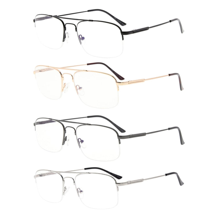 Eyekeeper - 4 Pack Half Rim Blue Light Blocking Reading Glasses Cg1706