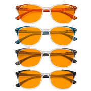 eyekeeper.com 4 Pack Trendy Blue Light Blocking Glasses DS9001C Eyeglasses