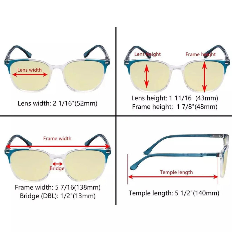 eyekeeper.com 4 Pack Trendy Cute Blue Light Blocking Readers TM9001C Eyeglasses