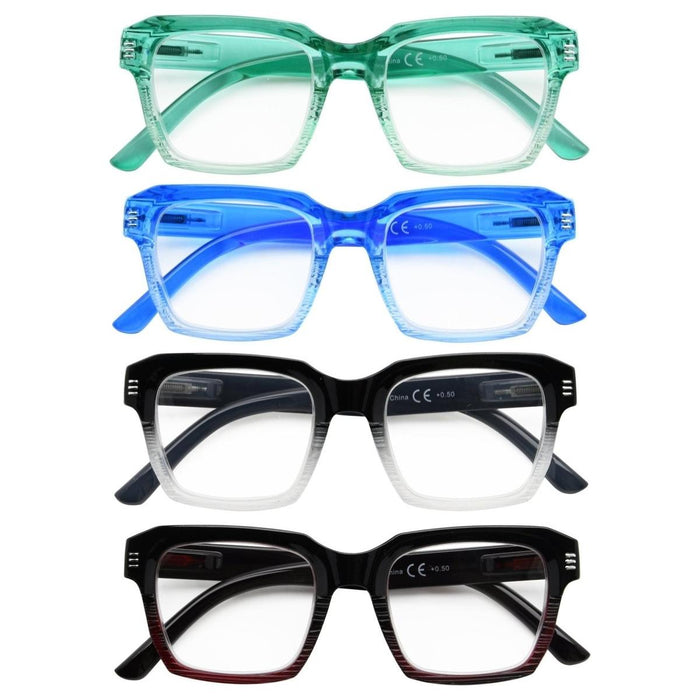 Eyekeeper.Com - 4 Pack Trendy Reading Glasses R2024