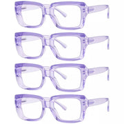eyekeeper.com 4 Pack Trendy Reading Glasses Thicker Frame Readers R9107 Eyeglasses White Smoke Purple-4pcs / without magnification,Purple-4pcs / +0.50,Purple-4pcs / +0.75,Purple-4pcs / +1.00,Purple-4pcs / +1.25,Purple-4pcs / +1.50,Purple-4pcs / +1.75,Purple-4pcs / +2.00,Purple-4pcs / +2.25,Purple-4pcs / +2.50,Purple-4pcs / +2.75,Purple-4pcs / +3.00