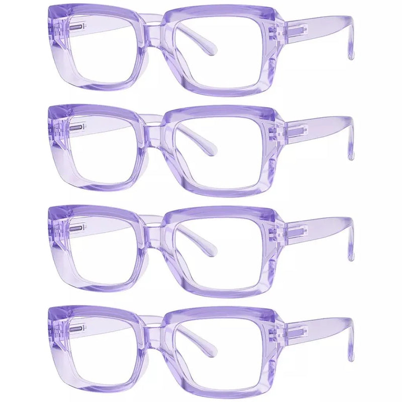 eyekeeper.com 4 Pack Trendy Reading Glasses Thicker Frame Readers R9107 Eyeglasses White Smoke Purple-4pcs / without magnification,Purple-4pcs / +0.50,Purple-4pcs / +0.75,Purple-4pcs / +1.00,Purple-4pcs / +1.25,Purple-4pcs / +1.50,Purple-4pcs / +1.75,Purple-4pcs / +2.00,Purple-4pcs / +2.25,Purple-4pcs / +2.50,Purple-4pcs / +2.75,Purple-4pcs / +3.00