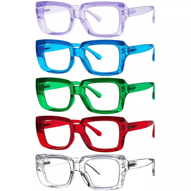 eyekeeper.com 5 Pack Trendy Reading Glasses Thicker Frame Readers R9107 Eyeglasses