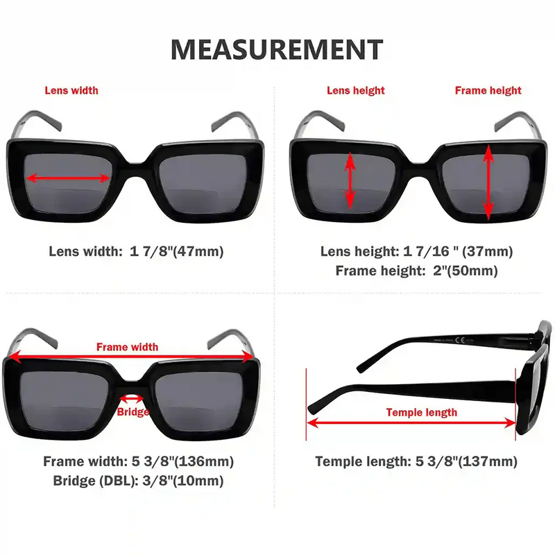 eyekeeper.com 4 Pack Trendy Thicker Frame Bifocal Reading Sunglasses SBR2101 Sunglasses
