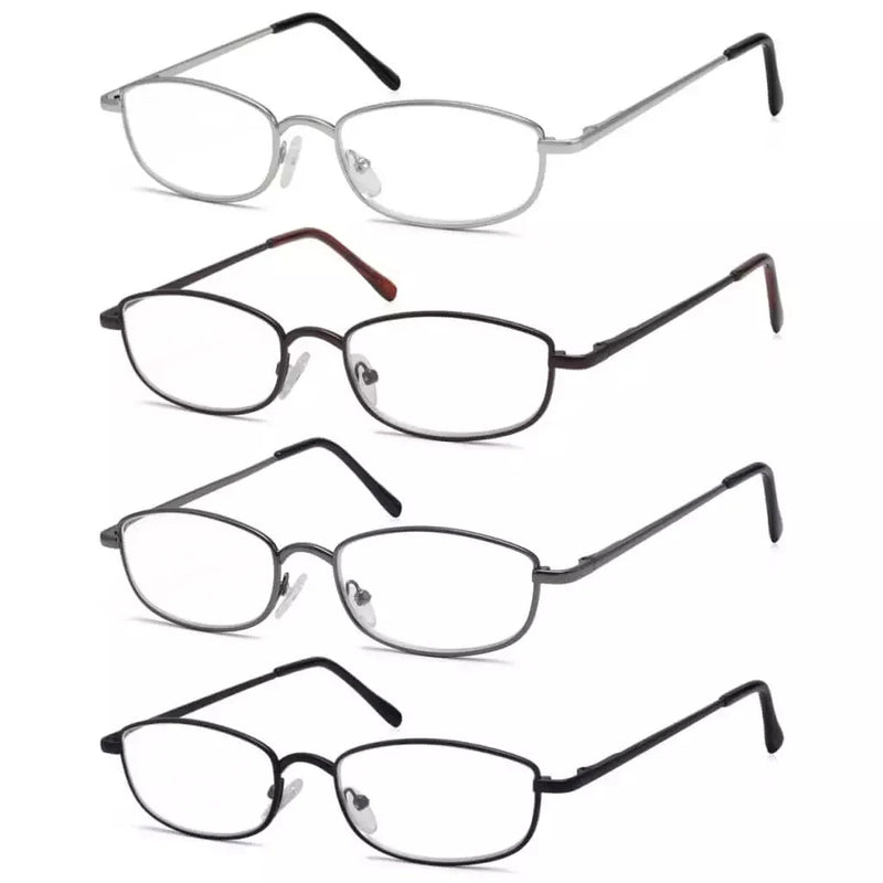eyekeeper.com 4 Pack Trendy Wire-Rimmed Metal Frame Reading Glasses R3234 Eyeglasses