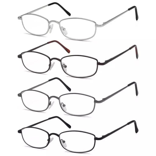 eyekeeper.com 4 Pack Trendy Wire-Rimmed Metal Frame Reading Glasses R3234 Eyeglasses