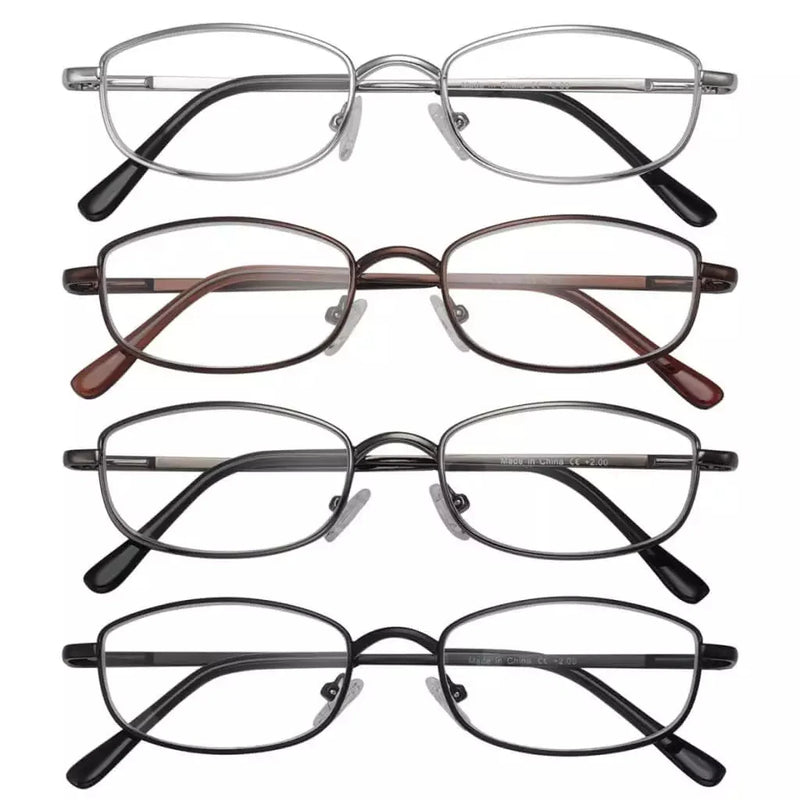 eyekeeper.com 4 Pack Trendy Wire-Rimmed Metal Frame Reading Glasses R3234 Eyeglasses