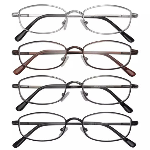 eyekeeper.com 4 Pack Trendy Wire-Rimmed Metal Frame Reading Glasses R3234 Eyeglasses
