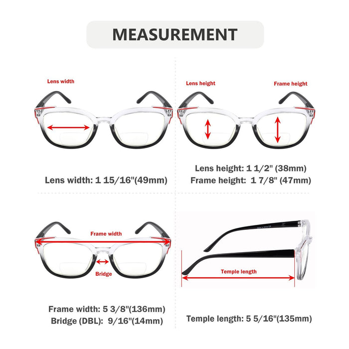 Eyekeeper - 4 Pack Two Tone Bifocal Reading Glasses Br2114