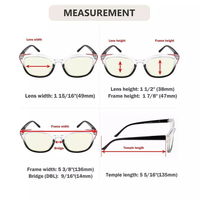 eyekeeper.com 4 Pack Two Tone Blue Light Filter Reading Glasses UV2114 Eyeglasses
