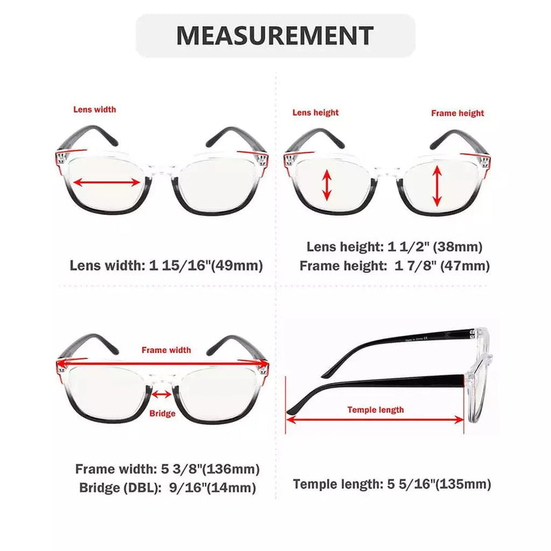 eyekeeper.com 4 Pack Two Tone Progressive Multifocal Reading Glasses M2114 Eyeglasses