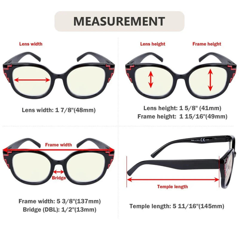 eyekeeper.com 4 Pack Unique Blue Light Filter Readers UV2119 Eyeglasses