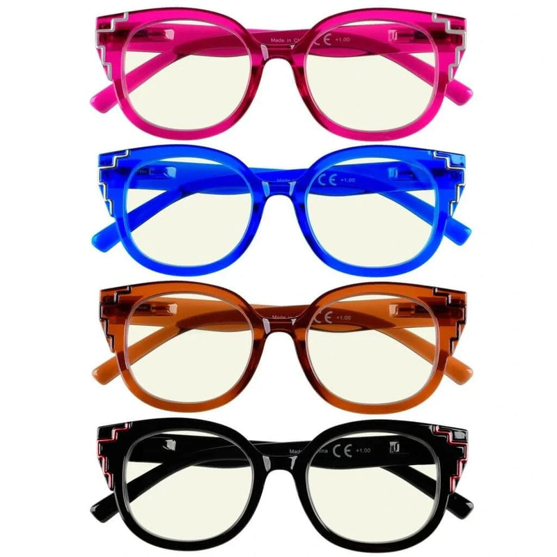 eyekeeper.com 4 Pack Unique Blue Light Filter Readers UV2119 Eyeglasses