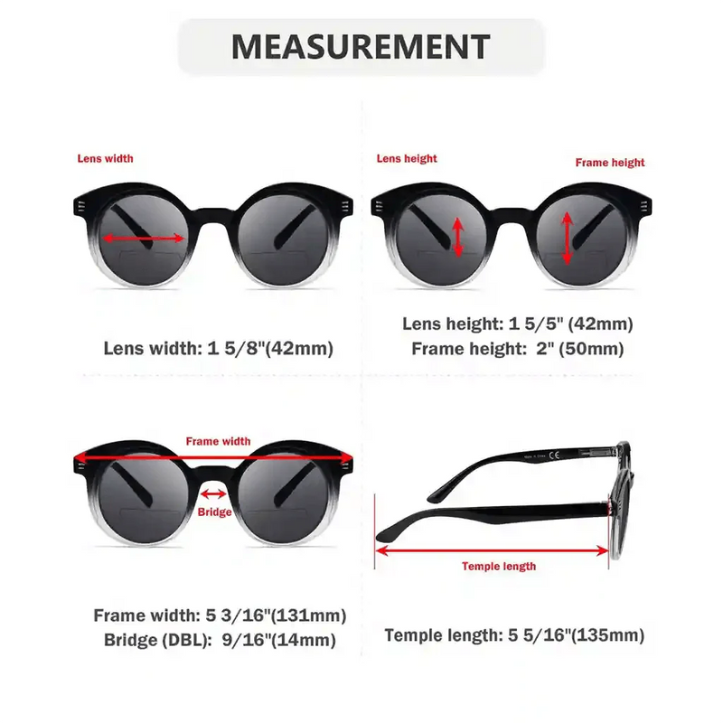 eyekeeper.com 4 Pack Unique Round Bifocal Reading Sunglasses SBR2032 Eyeglasses