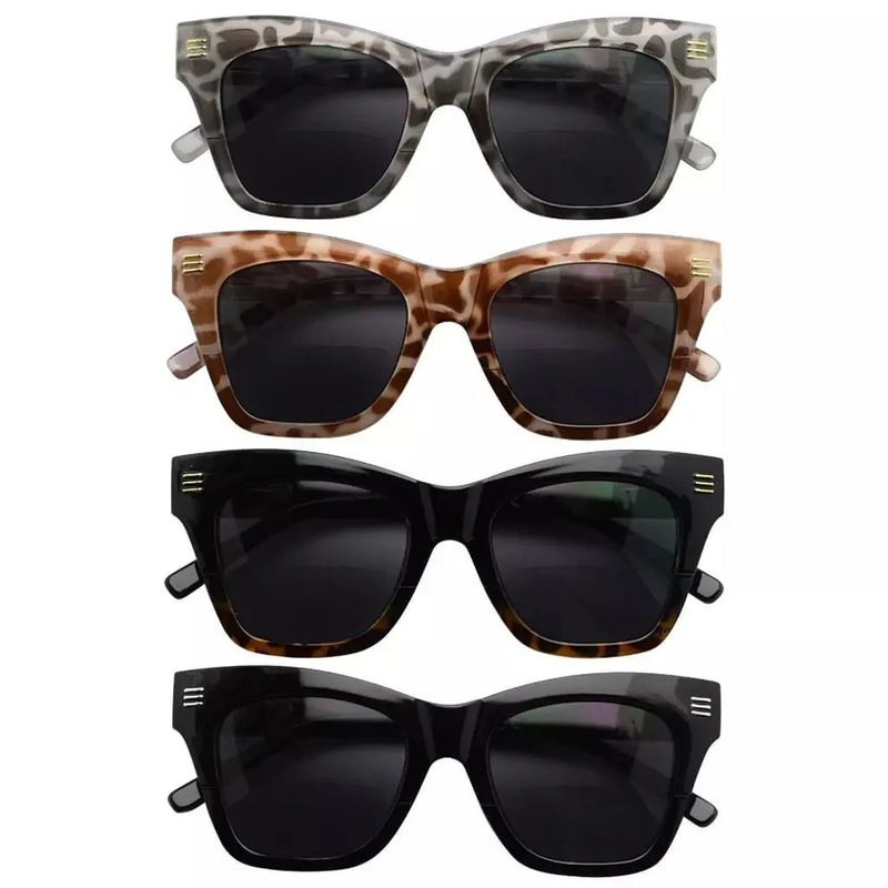 eyekeeper.com 4 Pack Vintage Bifocal Reading Sunglasses Thick Frame Readers SBR2111 Sunglasses