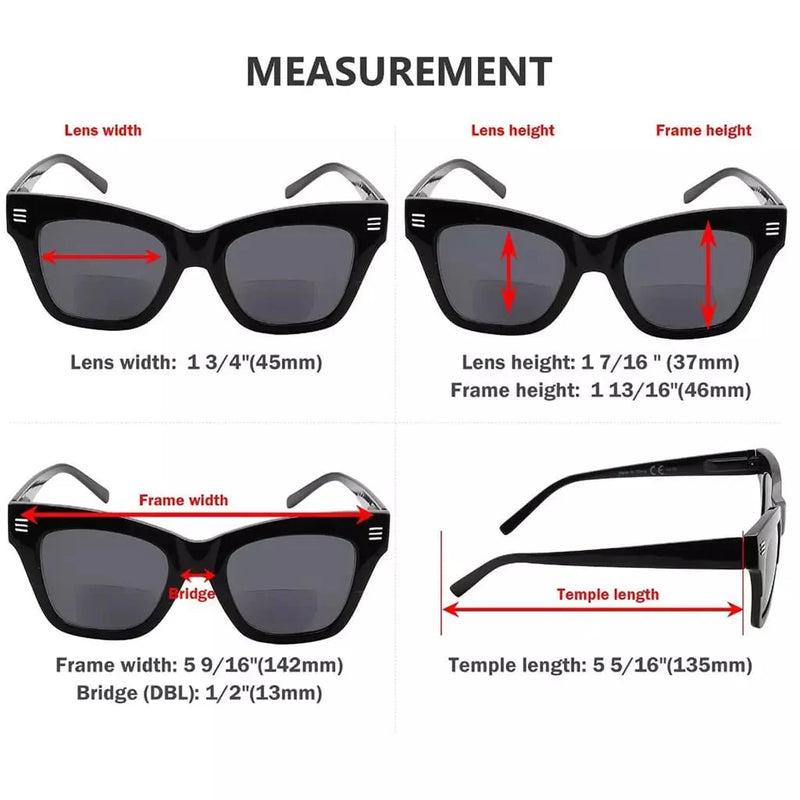 eyekeeper.com 4 Pack Vintage Bifocal Reading Sunglasses Thick Frame Readers SBR2111 Sunglasses