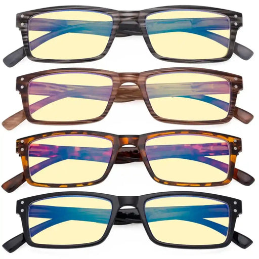 eyekeeper.com 4 Pack Vintage Blue Light Blocking Reading Glasses TM057 Eyeglasses