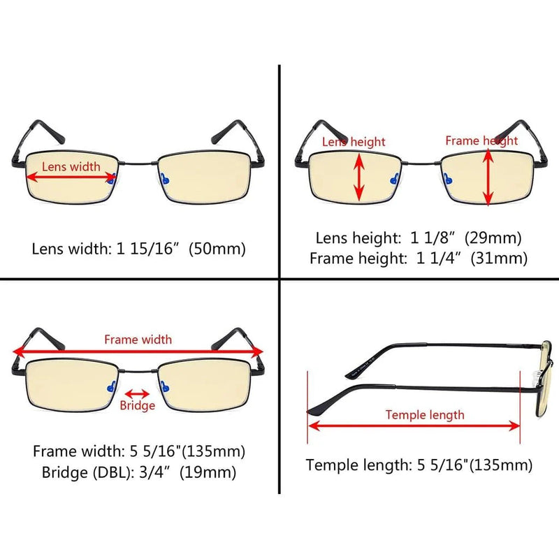 eyekeeper.com 4 Pack Vintage Blue Light Blocking Reading Glasses TMCG1709 Eyeglasses