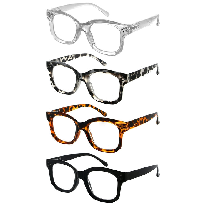 Eyekeeper  - 4 Pack Fashionable Reading Glasses Thicker Frame R2002