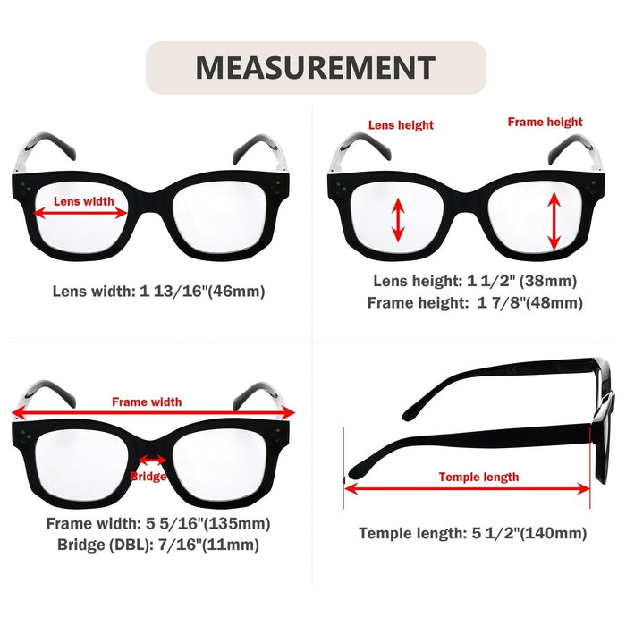 Eyekeeper  - 4 Pack Fashionable Reading Glasses Thicker Frame R2002