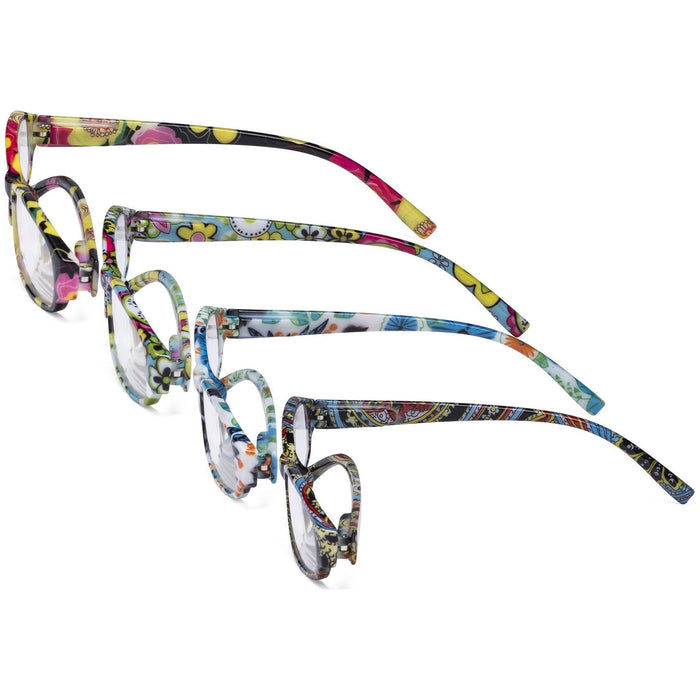 Eyekeeper - 4 Pack Small Lens Floral Pattern Reading Glasses R9104F