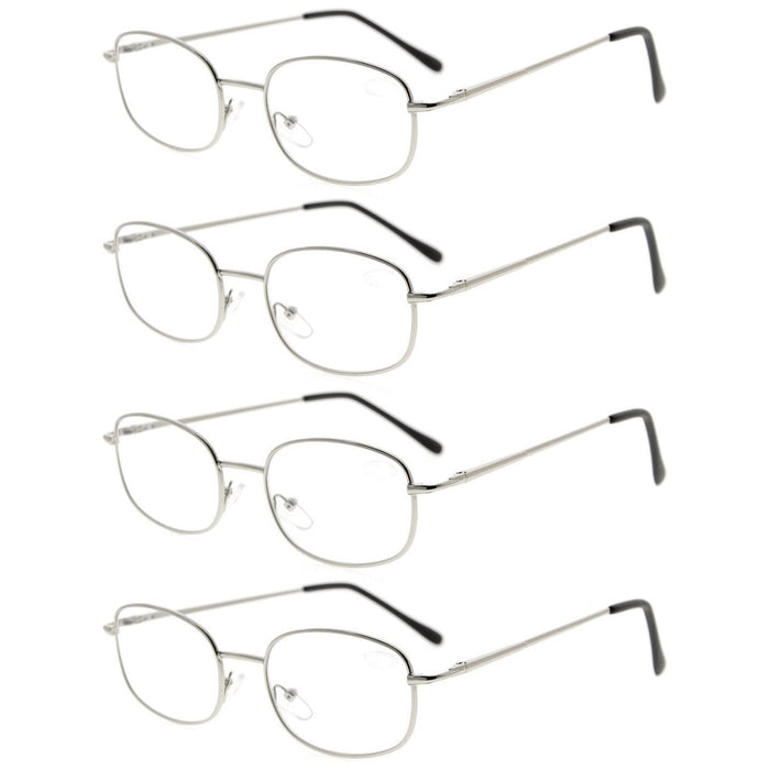 Eyekeeper - 4 Pack Lightweight Metal Frame Reading Glasses R3232