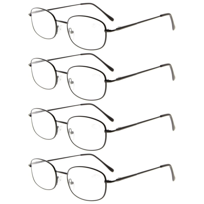 Eyekeeper - 4 Pack Lightweight Metal Frame Reading Glasses R3232