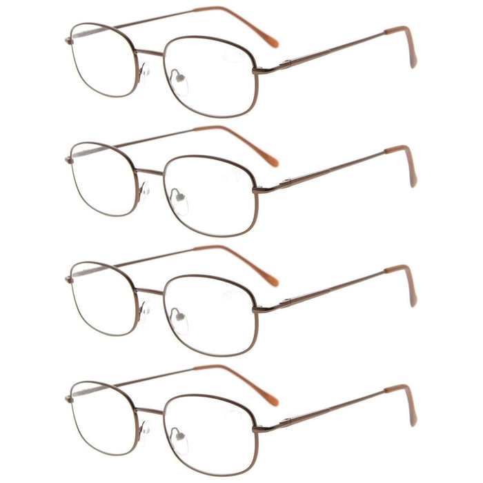 Eyekeeper - 4 Pack Lightweight Metal Frame Reading Glasses R3232