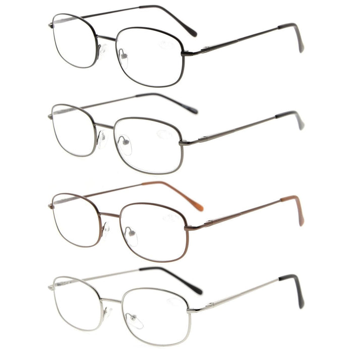 Eyekeeper - 4 Pack Lightweight Metal Frame Reading Glasses R3232