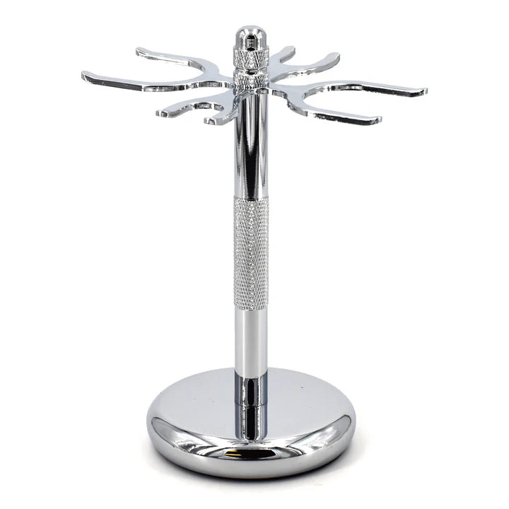 Stirling Soap Co Stirling Soap Co. 4-Slot Chrome-Plated Razor & Brush Stand Razor & Brush Stand