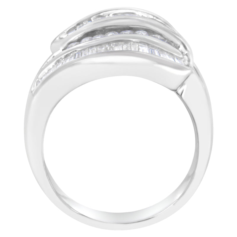 Bids.com 14KT White Gold Diamond Bypass Band Ring (1 cttw, H-I Color, SI1-SI2 Clarity) Rings