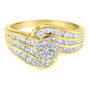 Bids.com 14K Yellow Gold Diamond Cocktail Bypass Ring (1 1/2 Cttw, H-I Color, SI2-I1 Clarity) - Size 7 Rings