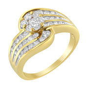 Bids.com 14K Yellow Gold Diamond Cocktail Bypass Ring (1 1/2 Cttw, H-I Color, SI2-I1 Clarity) - Size 7 Rings