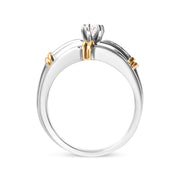 Bids.com 14K Yellow and White Gold 1/3 Cttw Marquise Diamond Cocktail Engagement Ring Set (H-I Color, SI1-SI2 Clarity) - Size 7 Rings