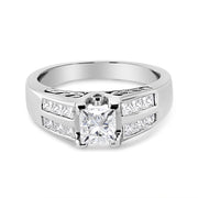 Bids.com 14K White Gold 1 1/4 Cttw Princess Cut Diamond Channel Set Engagement Ring (H-I Color, SI1-SI2 Clarity) - Ring Size 7 Rings